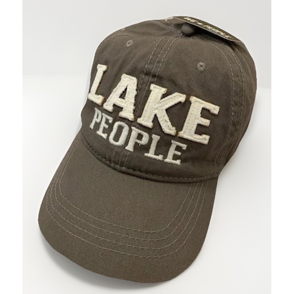 Lake House Hat Cap Adult Gray White Coastal Nautical Unisex Beach Boating Gift